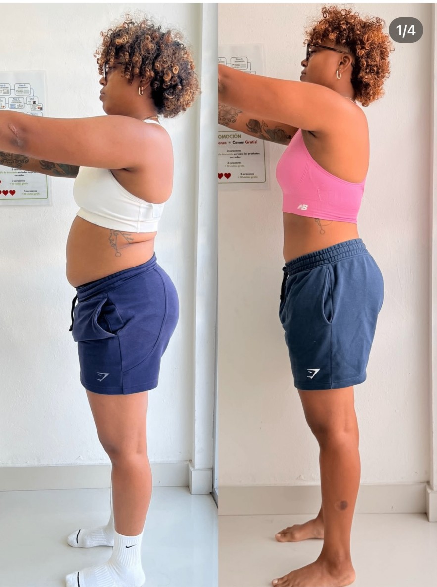 Female client, waist and posture change